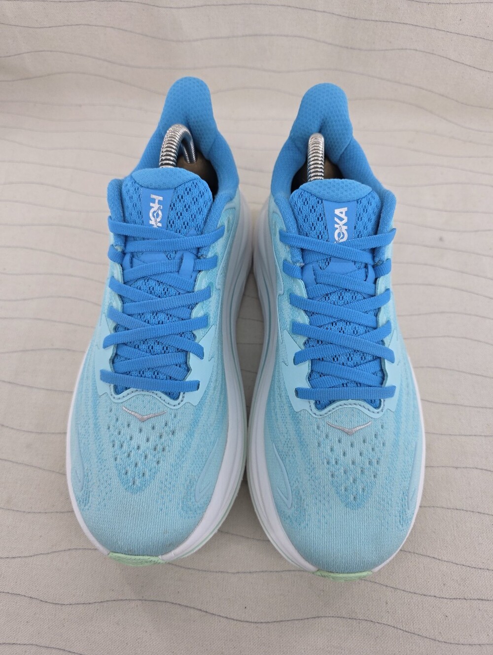 Hoka One One Womens Clifton 10 Blue White Running Walking Shoes Sneakers Sz 8.5B - Picture 3 of 16
